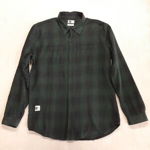 Lira Clothing Crtv/Scty Mens Soft Cotton Button Shirt XL Green/Black Plaid LS